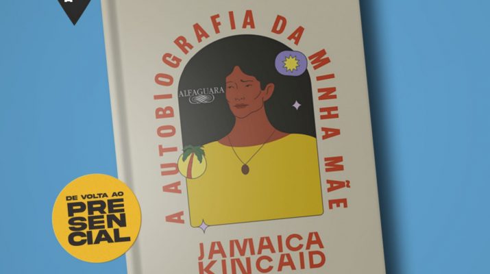 Imagem da capa do livro “A autobiografia da minha mãe” da autora Jamaica Kincaid. Está escrito “De volta ao presencial! Clube de leitura | Tramas Urbanas - Casa da Imagem 04/12 às 14hs".